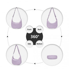 S2314 - Water-resistant Portable Crescent Shoulder Cross Body Bag - Purple