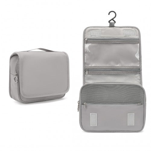 S2342 - Classic Hanging Multi-Pocket Waterproof Travel Makeup Bag - Grey