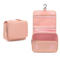 S2342 - Classic Hanging Multi-Pocket Waterproof Travel Makeup Bag - Nude