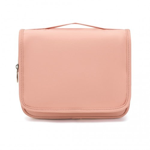 S2342 - Classic Hanging Multi-Pocket Waterproof Travel Makeup Bag - Nude