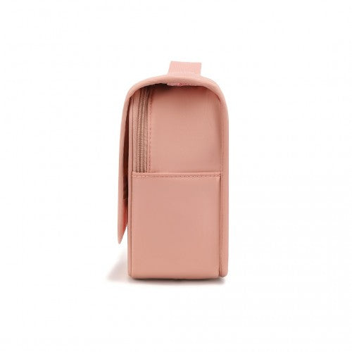 S2342 - Classic Hanging Multi-Pocket Waterproof Travel Makeup Bag - Nude