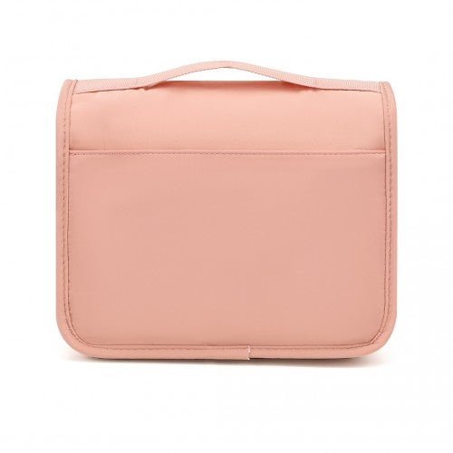 S2342 - Classic Hanging Multi-Pocket Waterproof Travel Makeup Bag - Nude