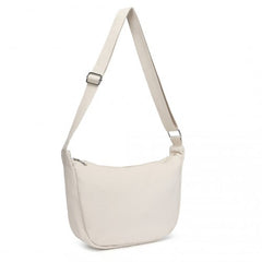 S2415 - Portable Water-resistant Nylon Crossbody Bag With Comfortable Cotton Strap - Beige