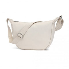 S2415 - Portable Water-resistant Nylon Crossbody Bag With Comfortable Cotton Strap - Beige