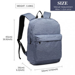 E1930 - Kono Durable Polyester Everyday Backpack With Sleek Design - Blue