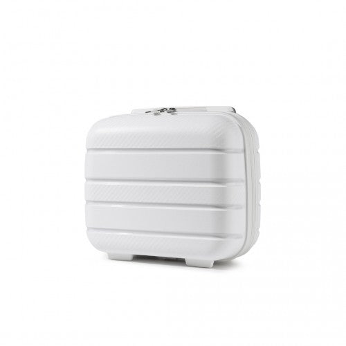 K2091L - Kono 14 Inch Multi Texture Hard Shell PP Vanity Case - Classic Collection - White