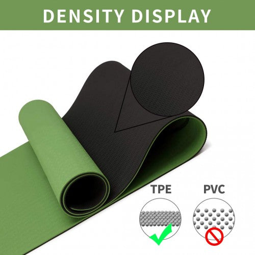 Yoga-1 - Kono TPE Non-slip Classic Yoga Mat - Green And Black