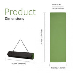 Yoga-1 - Kono TPE Non-slip Classic Yoga Mat - Green And Black