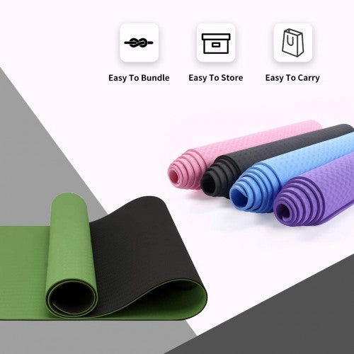 Yoga-1 - Kono TPE Non-slip Classic Yoga Mat - Green And Black