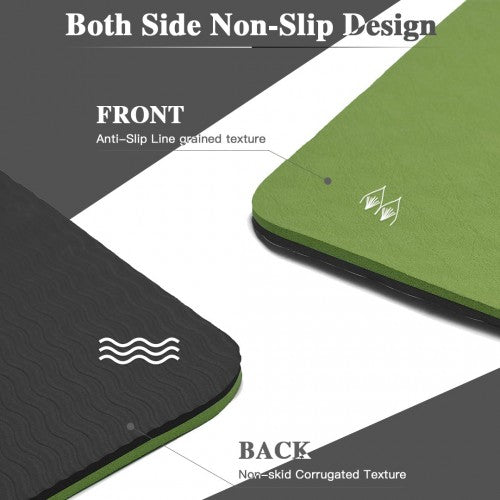 Yoga-1 - Kono TPE Non-slip Classic Yoga Mat - Green And Black