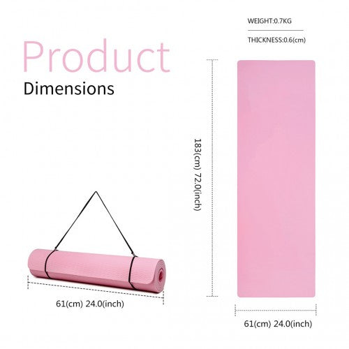 Yoga-1 - Kono TPE Non-slip Classic Yoga Mat - Pink