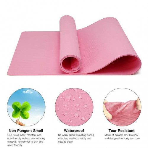 Yoga-1 - Kono TPE Non-slip Classic Yoga Mat - Pink