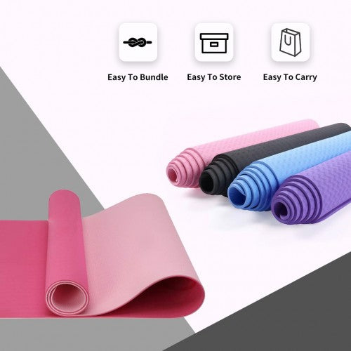 Yoga-1 - Kono TPE Non-slip Classic Yoga Mat - Plum And Pink