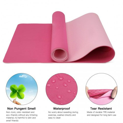 Yoga-1 - Kono TPE Non-slip Classic Yoga Mat - Plum And Pink