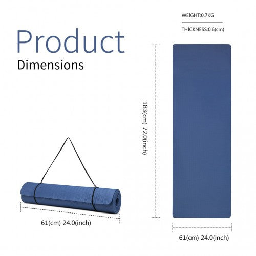 Yoga-1 - Kono TPE Non-slip Classic Yoga Mat - Navy