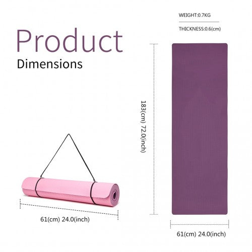 Yoga-1 - Kono TPE Non-slip Classic Yoga Mat - Purple And Pink