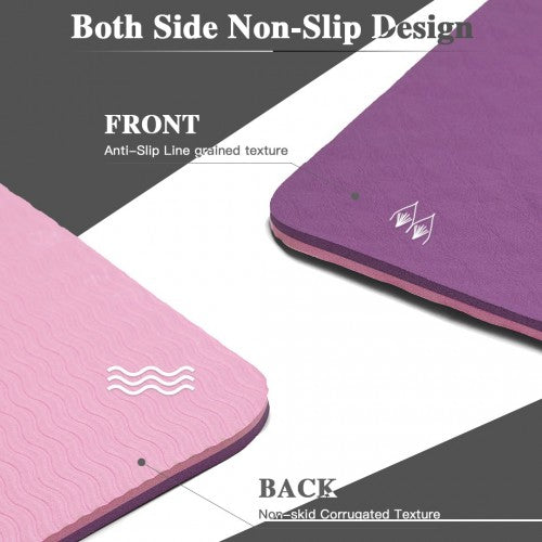 Yoga-1 - Kono TPE Non-slip Classic Yoga Mat - Purple And Pink